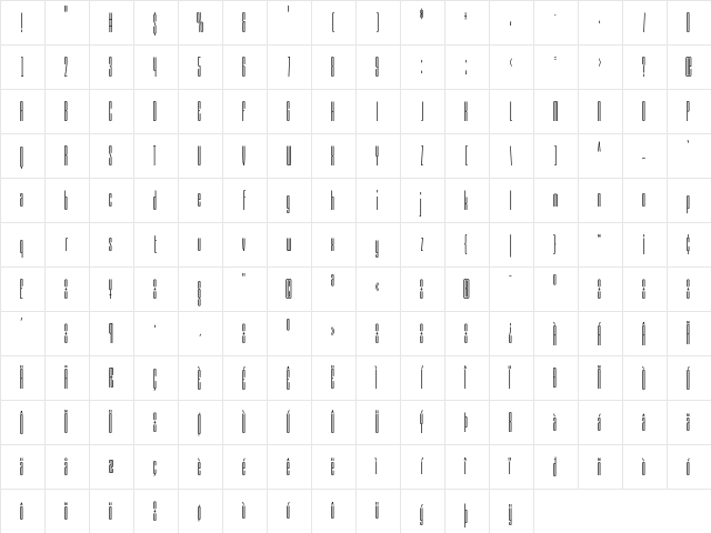 Armada LightCompressed  glyph index