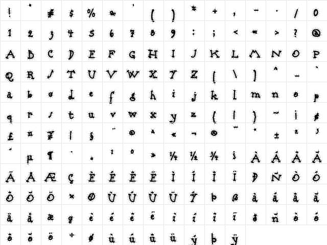 Babine Cactus  glyph index