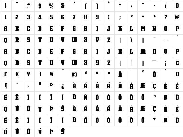 MorganPosterAvec Black  glyph index