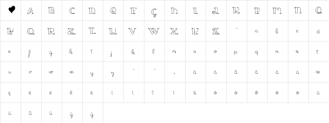 Jack and the Beanstalk Regular  glyph index