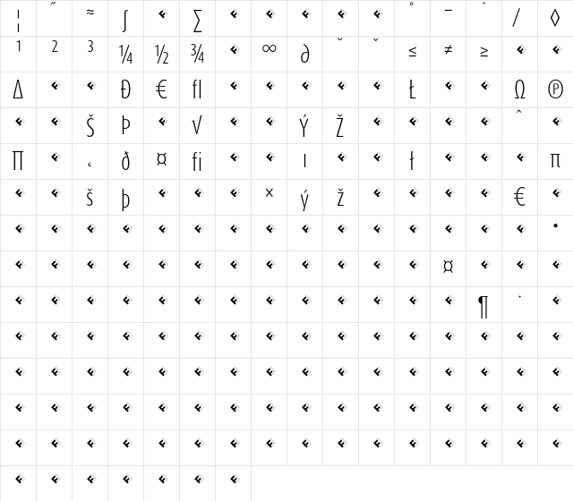 DaxCompact-LightExpert Regular  glyph index