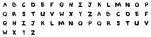 Underpaid Sign Painter Regular  glyph index