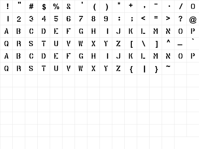 PHANTOM STENCIL PHANTOM STENCIL  glyph index