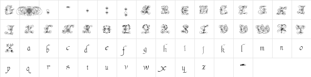 Andrade Swash  glyph index