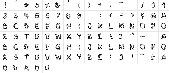 Love is like dirt Regular  glyph index