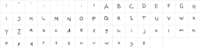 Puan Regular  glyph index