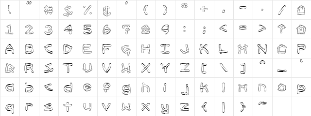 Accent Hotdog Regular  glyph index