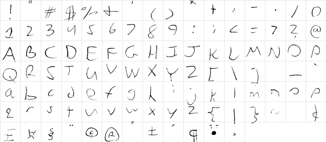 ZoidXsa Regular  glyph index