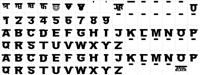 JLR Birthday Banner Regular  glyph index