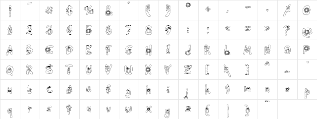 PC Fall Regular  glyph index