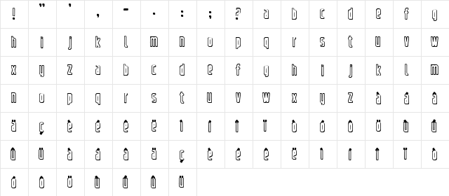 Refrigerator Outline  glyph index