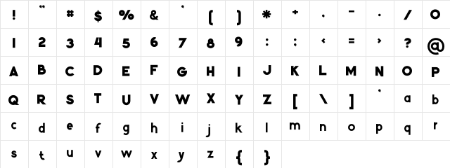 Kiko Regular Regular  glyph index