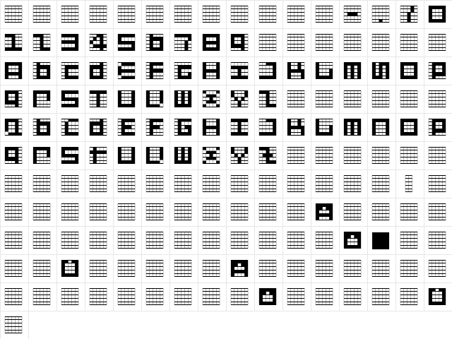 GiveMeFiveB Regular  glyph index