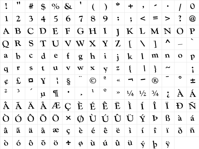 Reversal Regular  glyph index