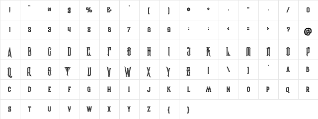 Evolve Inline Inline  glyph index