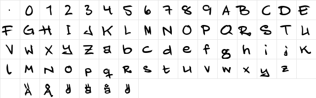 JuliaEngstrm Bold  glyph index