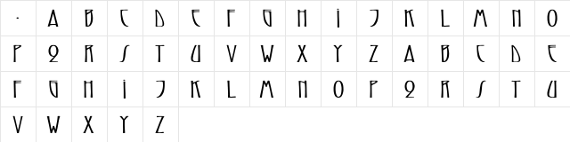 ReynoldCaps bold Bold  glyph index