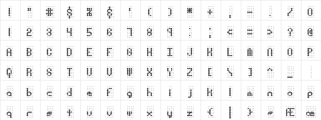 Pindown Plain BRK Normal  glyph index