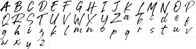 Rallian Regular  glyph index