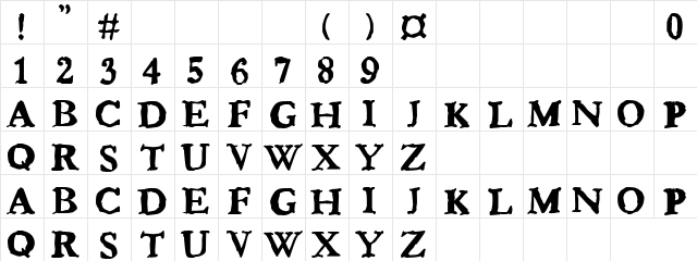 Plasi Vendre Regular  glyph index