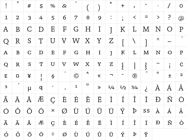 Absara TF Light SC Regular  glyph index