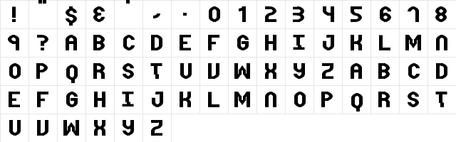 Distortion Regular  glyph index
