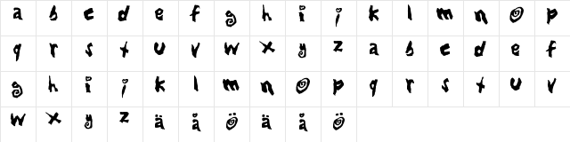 New Regular  glyph index
