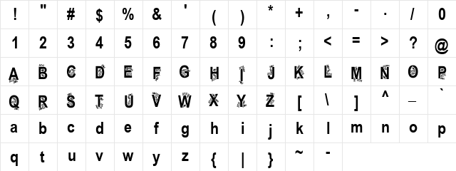 Lolly Regular  glyph index