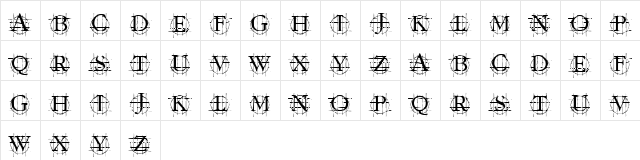KR Graphed Regular  glyph index