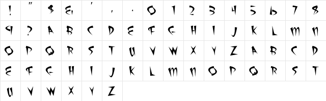 AtomicSushi Regular  glyph index