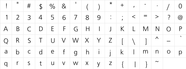 Cadet Sans Light Regular  glyph index