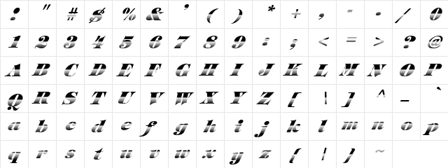 Fictive08 Regular  glyph index