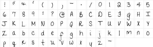 Pea Catherine Regular  glyph index