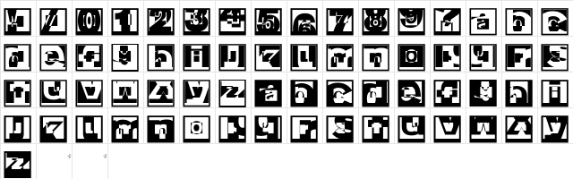 BrokenSansCaps Regular  glyph index