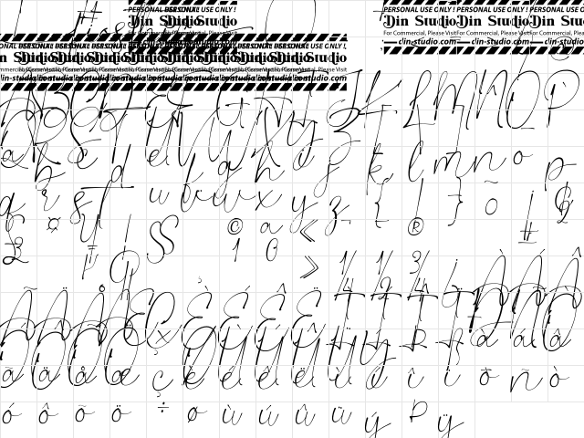 Fiosthic Personal Use Regular  glyph index