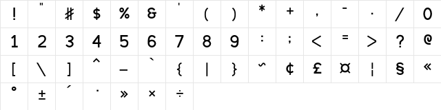 Beorc Gothic Semibold  glyph index