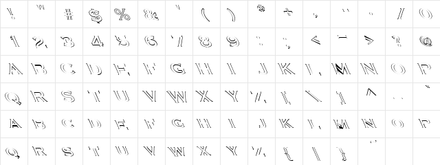 Jigsaw 1 Regular  glyph index