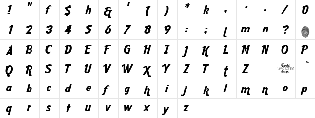 Stempel Regular  glyph index