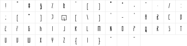 Durmstrong Regular  glyph index