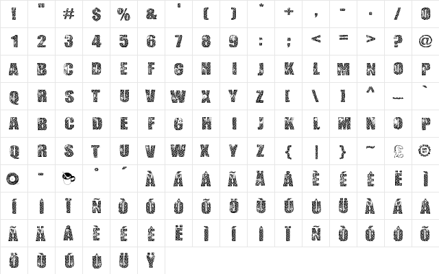Gogol, Simone & Monroe Regular  glyph index
