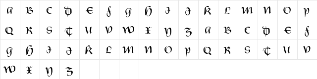 CORNET Regular  glyph index