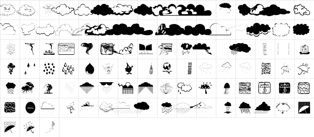 RainmansWeatherreport Regular  glyph index