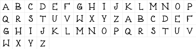Tattoo Thinline Regular  glyph index