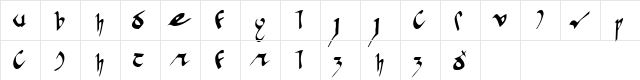 Crivar Regular  glyph index