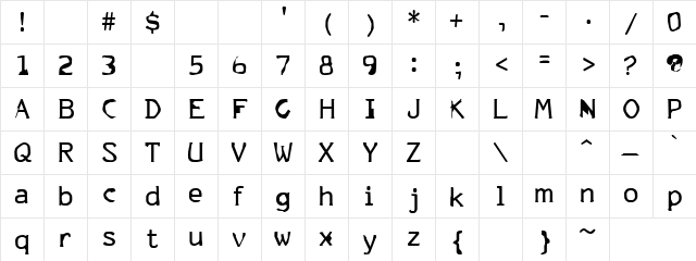 Uncle Thin Regular  glyph index