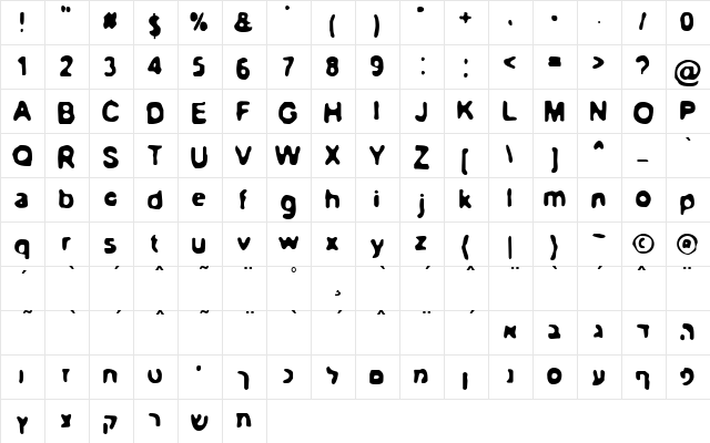 BN-Blurry Day Regular  glyph index