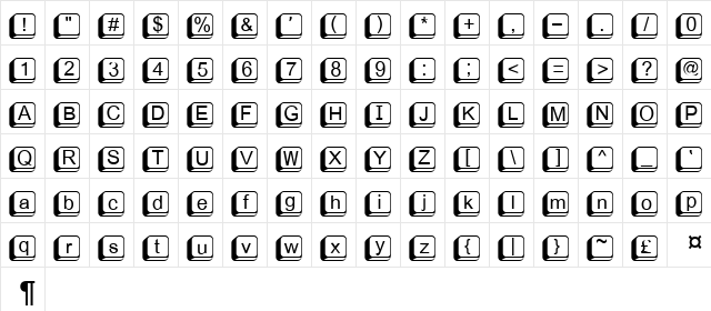 FIKey1 Normal  glyph index