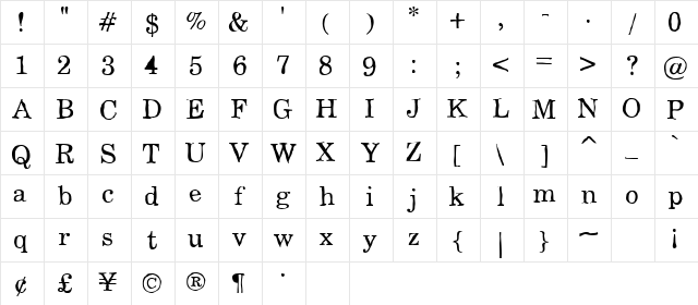SandraOh Regular  glyph index