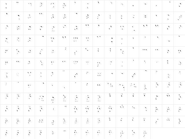 Choko Highlight Regular  glyph index