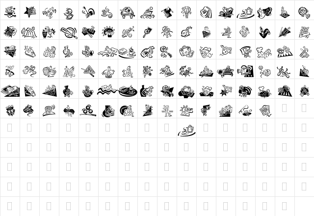 DF Diversions Regular  glyph index